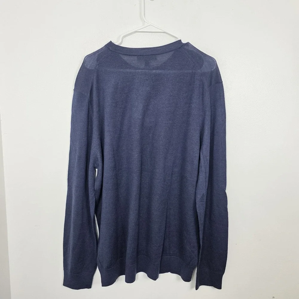 Banana Republic Navy 100% Merino Wool Crewneck Lightweight Sweater‎ Size XL